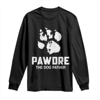 Funny Pawdre The Dog Father Long Sleeve Shirt Fur Dad Fathers Day Vintage Paw Prints