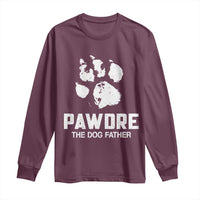 Funny Pawdre The Dog Father Long Sleeve Shirt Fur Dad Fathers Day Vintage Paw Prints