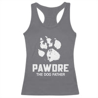 Funny Pawdre The Dog Father Racerback Tank Top Fur Dad Fathers Day Vintage Paw Prints