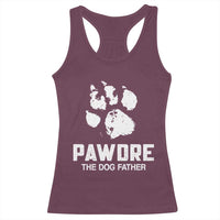 Funny Pawdre The Dog Father Racerback Tank Top Fur Dad Fathers Day Vintage Paw Prints