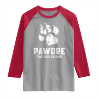 Funny Pawdre The Dog Father Raglan Shirt Fur Dad Fathers Day Vintage Paw Prints