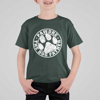 Funny Pawdre The Dog Father T Shirt For Kid Fur Dad Fathers Day Distressed Paw Prints - Wonder Print Shop