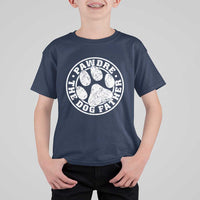 Funny Pawdre The Dog Father T Shirt For Kid Fur Dad Fathers Day Distressed Paw Prints - Wonder Print Shop