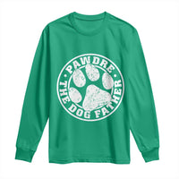 Funny Pawdre The Dog Father Long Sleeve Shirt Fur Dad Fathers Day Distressed Paw Prints - Wonder Print Shop
