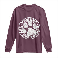 Funny Pawdre The Dog Father Long Sleeve Shirt Fur Dad Fathers Day Distressed Paw Prints - Wonder Print Shop