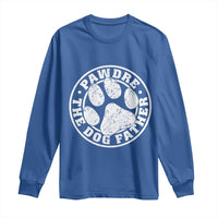 Funny Pawdre The Dog Father Long Sleeve Shirt Fur Dad Fathers Day Distressed Paw Prints - Wonder Print Shop