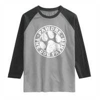 Funny Pawdre The Dog Father Raglan Shirt Fur Dad Fathers Day Distressed Paw Prints - Wonder Print Shop