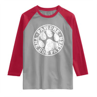 Funny Pawdre The Dog Father Raglan Shirt Fur Dad Fathers Day Distressed Paw Prints - Wonder Print Shop