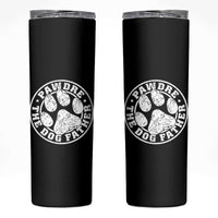 Funny Pawdre The Dog Father Skinny Tumbler Fur Dad Fathers Day Distressed Paw Prints - Wonder Print Shop