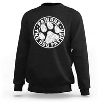Funny Pawdre The Dog Father Sweatshirt Fur Dad Fathers Day Distressed Paw Prints - Wonder Print Shop