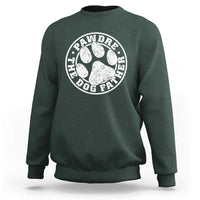 Funny Pawdre The Dog Father Sweatshirt Fur Dad Fathers Day Distressed Paw Prints - Wonder Print Shop