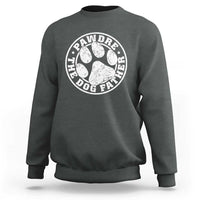 Funny Pawdre The Dog Father Sweatshirt Fur Dad Fathers Day Distressed Paw Prints - Wonder Print Shop