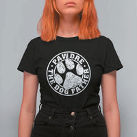 Funny Pawdre The Dog Father T Shirt For Women Fur Dad Fathers Day Distressed Paw Prints - Wonder Print Shop