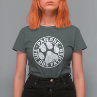 Funny Pawdre The Dog Father T Shirt For Women Fur Dad Fathers Day Distressed Paw Prints - Wonder Print Shop
