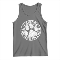 Funny Pawdre The Dog Father Tank Top Fur Dad Fathers Day Distressed Paw Prints - Wonder Print Shop