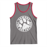 Funny Pawdre The Dog Father Tank Top Fur Dad Fathers Day Distressed Paw Prints - Wonder Print Shop