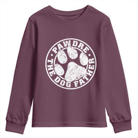 Funny Pawdre The Dog Father Youth Sweatshirt Fur Dad Fathers Day Distressed Paw Prints - Wonder Print Shop
