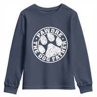 Funny Pawdre The Dog Father Youth Sweatshirt Fur Dad Fathers Day Distressed Paw Prints - Wonder Print Shop