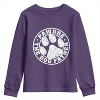Funny Pawdre The Dog Father Youth Sweatshirt Fur Dad Fathers Day Distressed Paw Prints - Wonder Print Shop