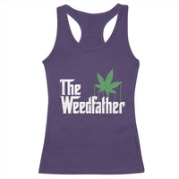 Funny The Weedfather Racerback Tank Top Marijuana Stoner Dad Fathers Day