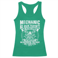 Funny Mechanic No Rich Parents No Assistance No Handouts Racerback Tank Top Car Mechanic Garage - Wonder Print Shop