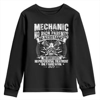 Funny Mechanic No Rich Parents No Assistance No Handouts Youth Sweatshirt Car Mechanic Garage - Wonder Print Shop