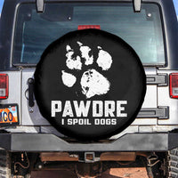 Funny Pawdre I Spoil Dogs Spare Tire Cover Fur Dad Fathers Day Vintage Paw Prints