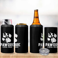 Funny Pawdre I Spoil Dogs 4 in 1 Can Cooler Tumbler Fur Dad Fathers Day Vintage Paw Prints