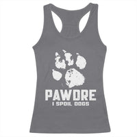 Funny Pawdre I Spoil Dogs Racerback Tank Top Fur Dad Fathers Day Vintage Paw Prints