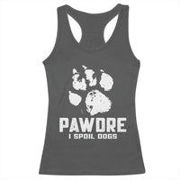 Funny Pawdre I Spoil Dogs Racerback Tank Top Fur Dad Fathers Day Vintage Paw Prints
