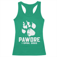 Funny Pawdre I Spoil Dogs Racerback Tank Top Fur Dad Fathers Day Vintage Paw Prints