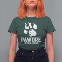 Funny Pawdre I Spoil Dogs T Shirt For Women Fur Dad Fathers Day Vintage Paw Prints