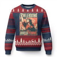 Vive La Resistance Vivela Femme Ugly Christmas Sweater Feminist Women's Right Political Sattire - Wonder Print Shop