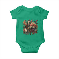 Pro Feminist Women's Rights Vintage Retro Flower Baby Onesie - Wonder Print Shop