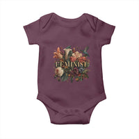 Pro Feminist Women's Rights Vintage Retro Flower Baby Onesie - Wonder Print Shop
