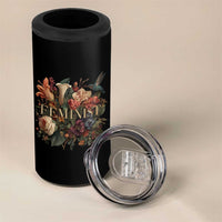 Pro Feminist Women's Rights Vintage Retro Flower 4 in 1 Can Cooler Tumbler - Wonder Print Shop