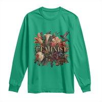 Pro Feminist Women's Rights Vintage Retro Flower Long Sleeve Shirt - Wonder Print Shop