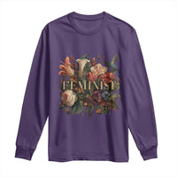 Pro Feminist Women's Rights Vintage Retro Flower Long Sleeve Shirt - Wonder Print Shop