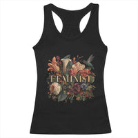 Pro Feminist Women's Rights Vintage Retro Flower Racerback Tank Top - Wonder Print Shop