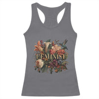 Pro Feminist Women's Rights Vintage Retro Flower Racerback Tank Top - Wonder Print Shop