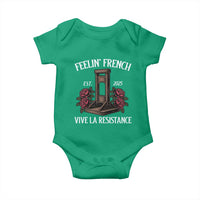 Funny Feelin French Vive La Resistance 2025 Baby Onesie Vintage Rose Guillotine - Wonder Print Shop