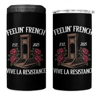 Funny Feelin French Vive La Resistance 2025 4 in 1 Can Cooler Tumbler Vintage Rose Guillotine - Wonder Print Shop