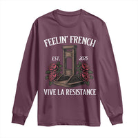 Funny Feelin French Vive La Resistance 2025 Long Sleeve Shirt Vintage Rose Guillotine - Wonder Print Shop