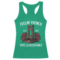 Funny Feelin French Vive La Resistance 2025 Racerback Tank Top Vintage Rose Guillotine - Wonder Print Shop