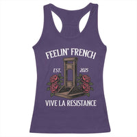 Funny Feelin French Vive La Resistance 2025 Racerback Tank Top Vintage Rose Guillotine - Wonder Print Shop