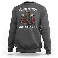 Funny Feelin French Vive La Resistance 2025 Sweatshirt Vintage Rose Guillotine - Wonder Print Shop