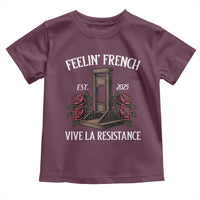 Funny Feelin French Vive La Resistance 2025 Toddler T Shirt Vintage Rose Guillotine - Wonder Print Shop