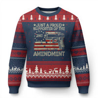 Just A Proud Supporter Of The 2nd Amendment Ugly Christmas Sweater Gun Owner American Flag - Wonder Print Shop