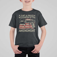 Just A Proud Supporter Of The 2nd Amendment T Shirt For Kid Gun Owner American Flag - Wonder Print Shop