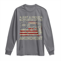 Just A Proud Supporter Of The 2nd Amendment Long Sleeve Shirt Gun Owner American Flag - Wonder Print Shop